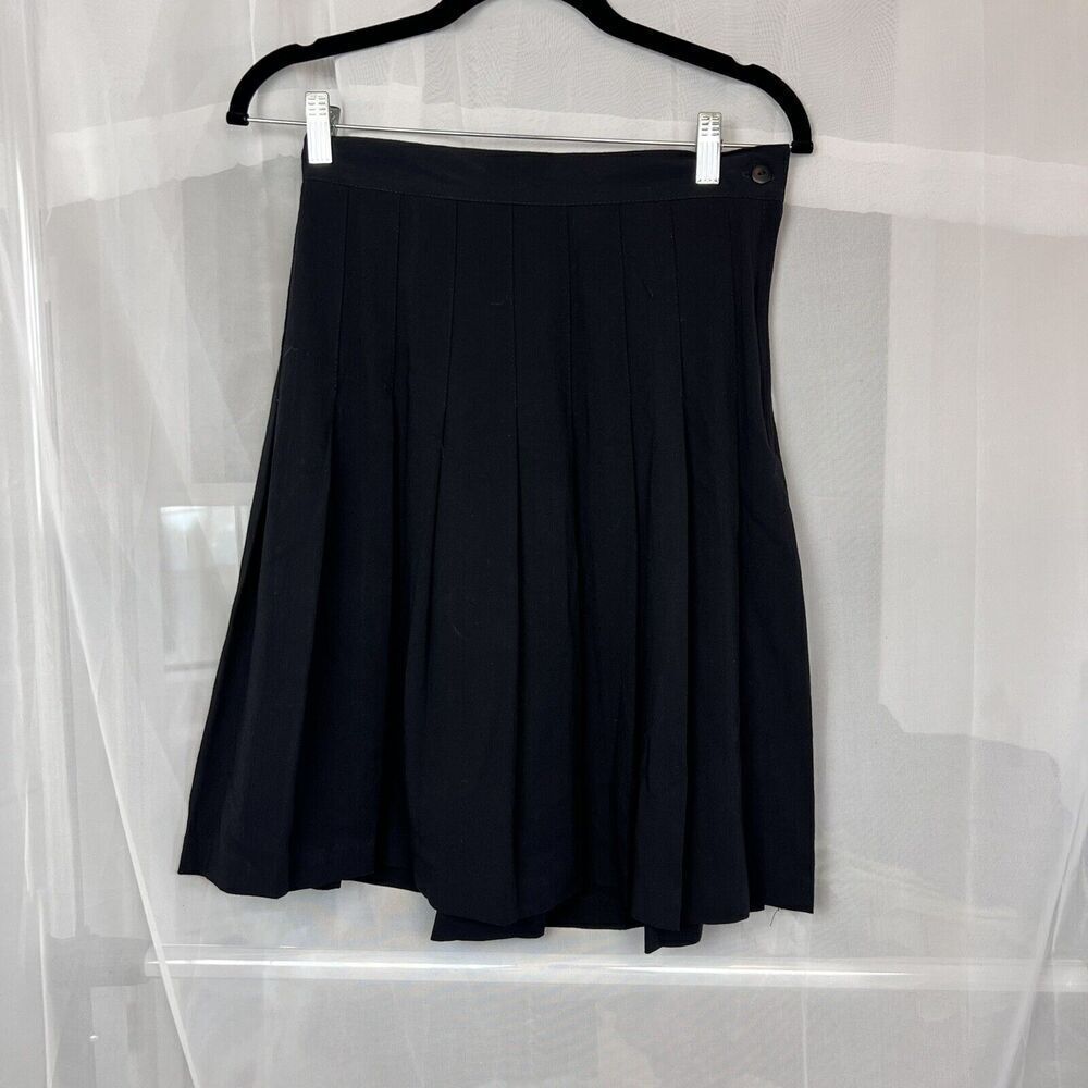 Vintage 80s Tony Garment black pleated circle skirt XS academia gothic vampy
